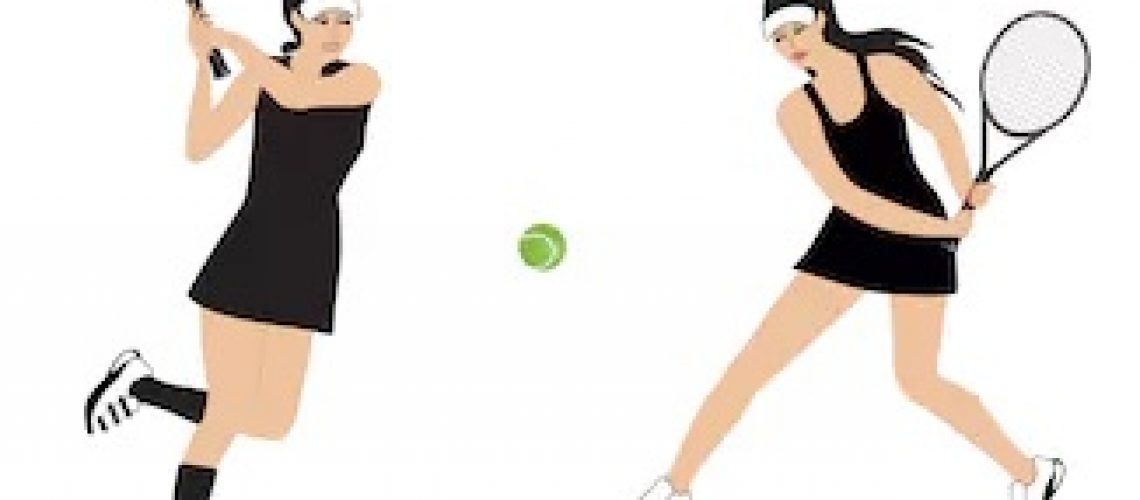 ladies doubles cartoon